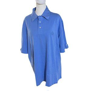 NWT Men's Russell Simmons American Classics Blue Button-Up Polo Shirt Size L